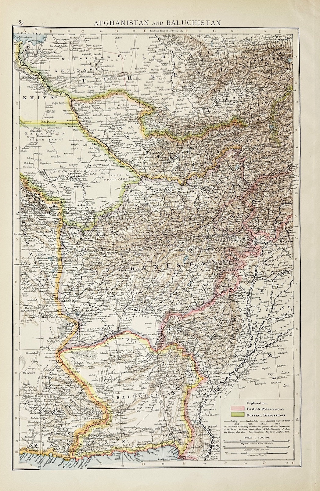 Original Antique Map - Richard Andree - Afghanistan and Baluchistan - G3