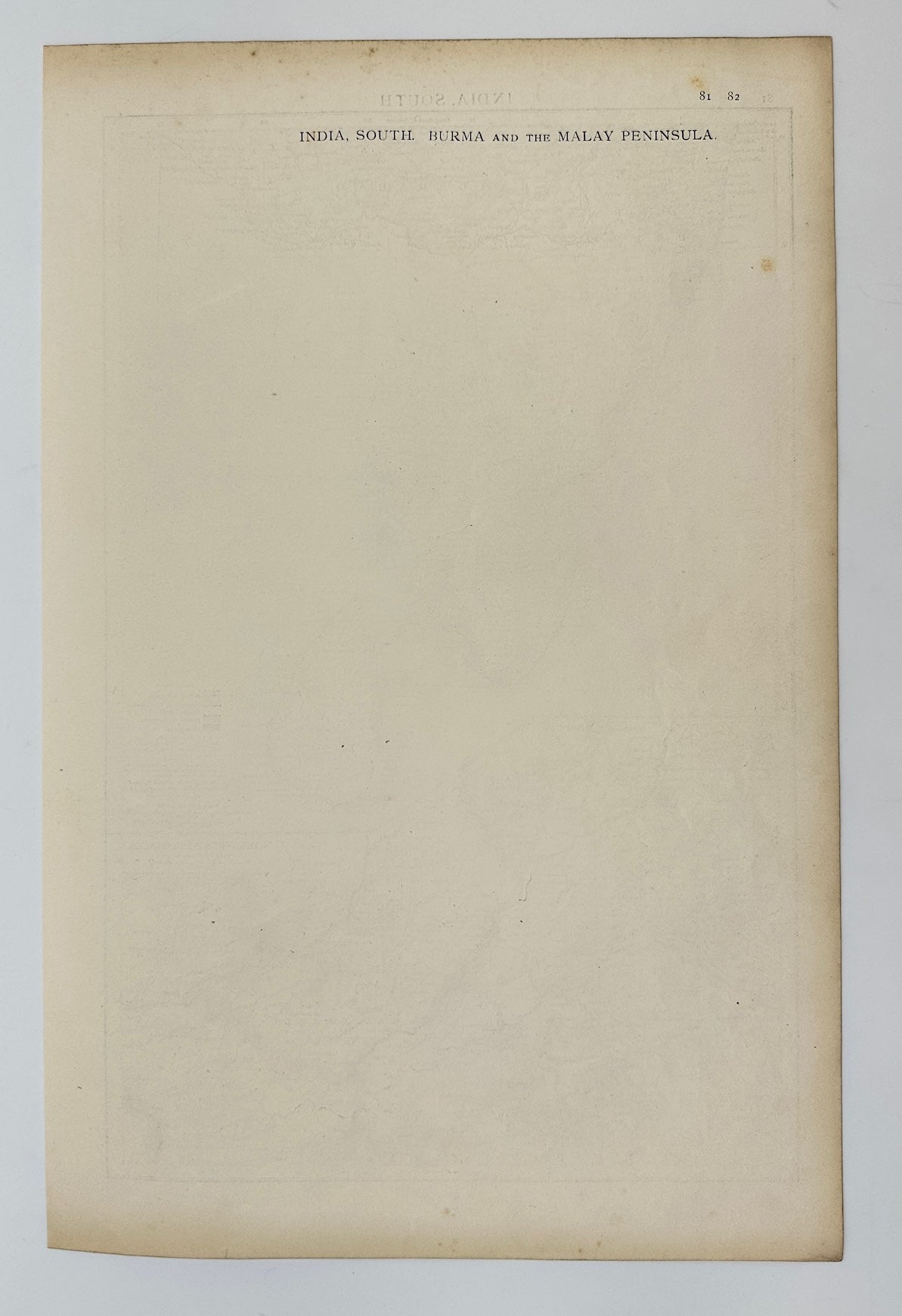 Antique Map - Richard Andree - India, South - Burma - Malay Peninsula - G3