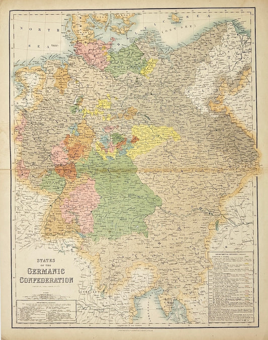 Original Antique Map - J. Macpherson - States of the Germanic Confederation - G3