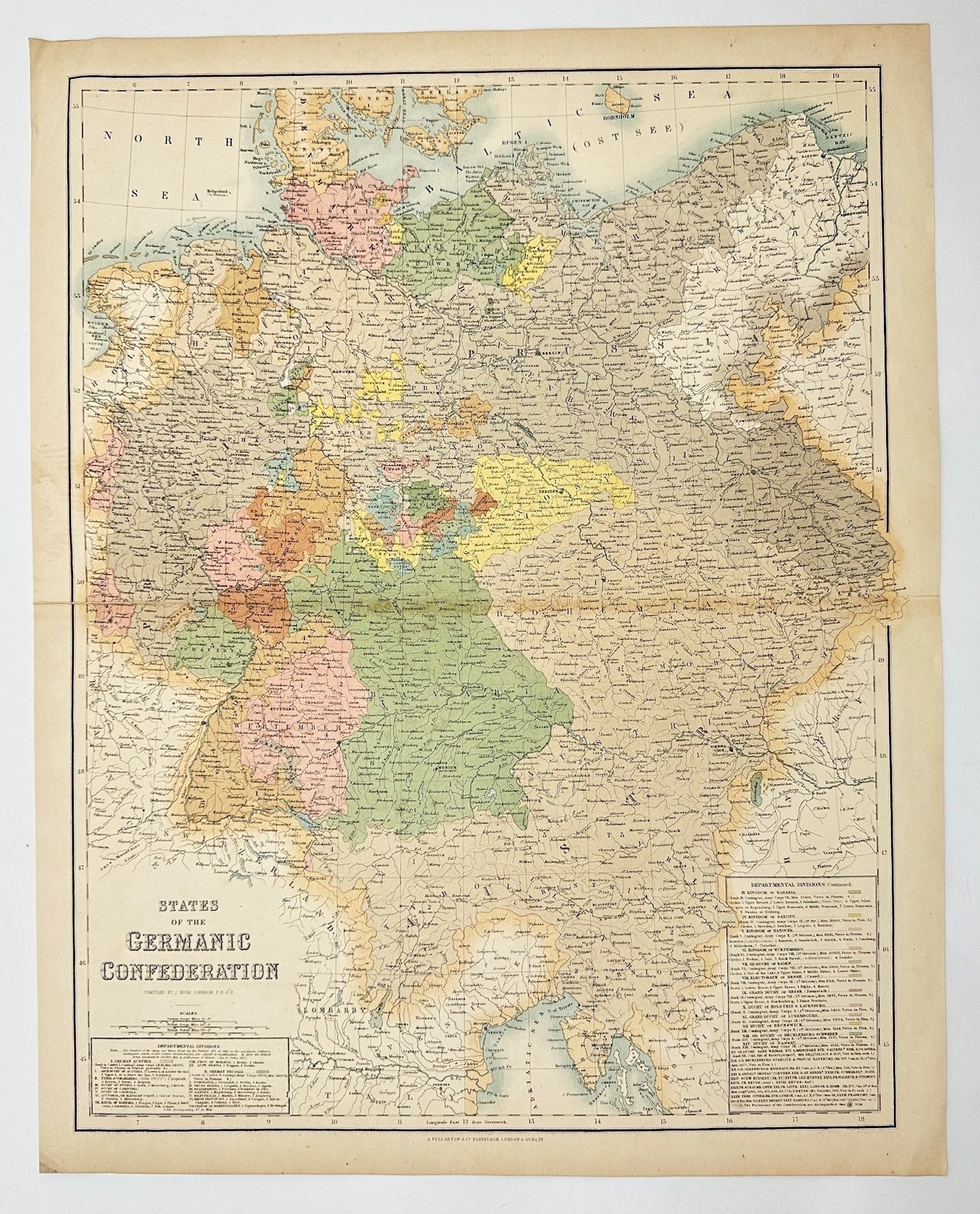 Original Antique Map - J. Macpherson - States of the Germanic Confederation - G3