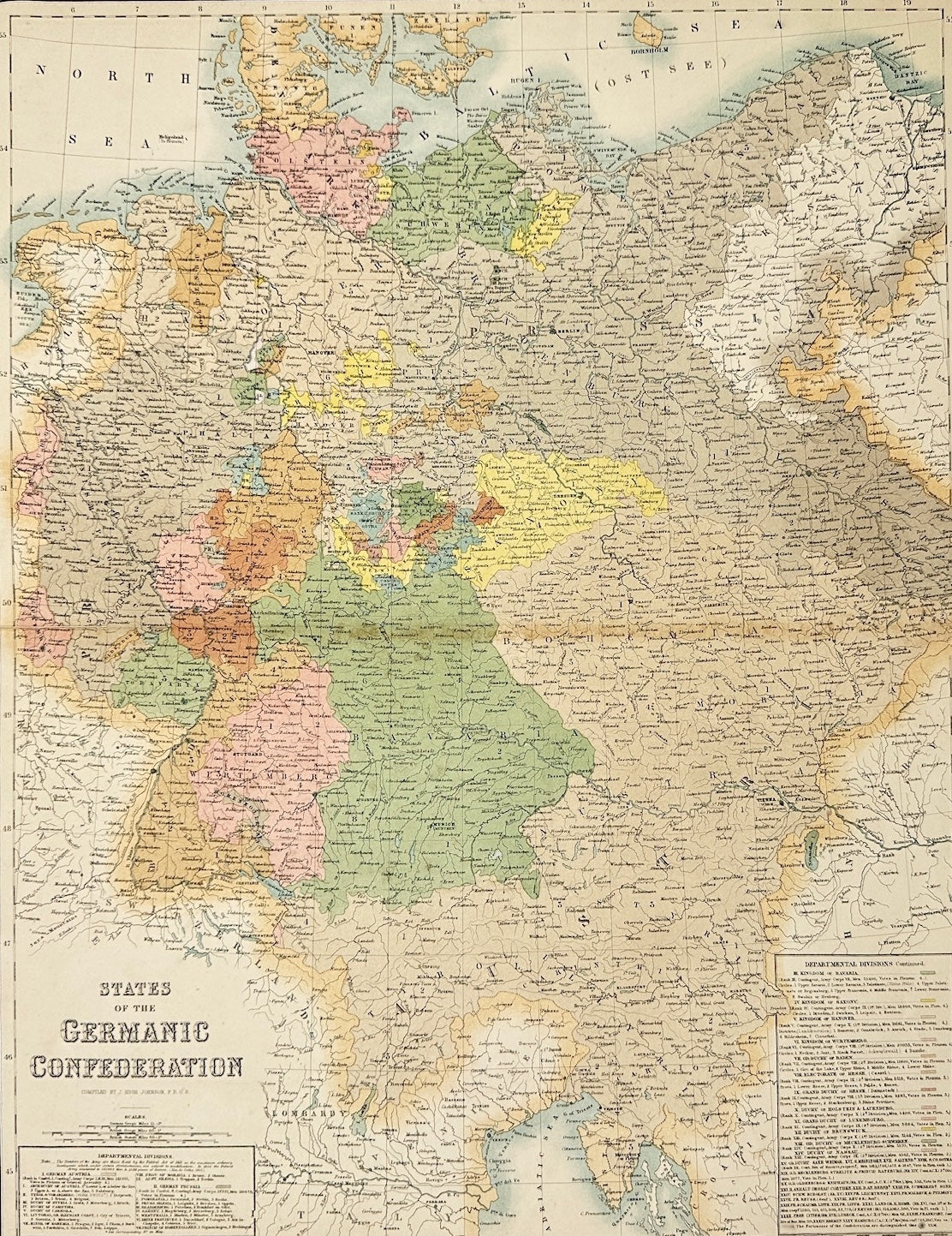 Original Antique Map - J. Macpherson - States of the Germanic Confederation - G3
