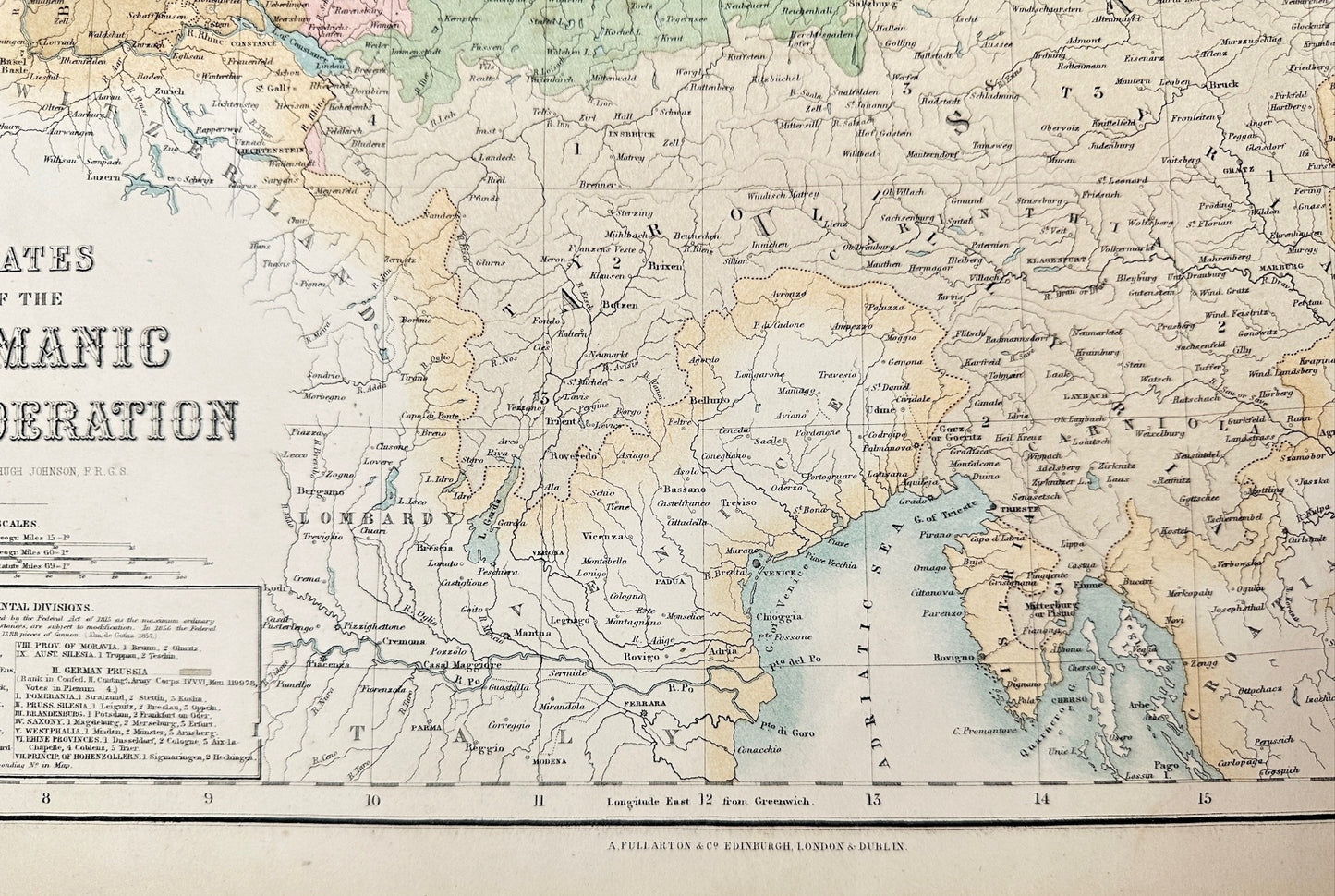 Original Antique Map - J. Macpherson - States of the Germanic Confederation - G3