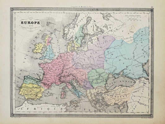 Original Antique Map - Felix Delamarche - Atlas of Europe - G3