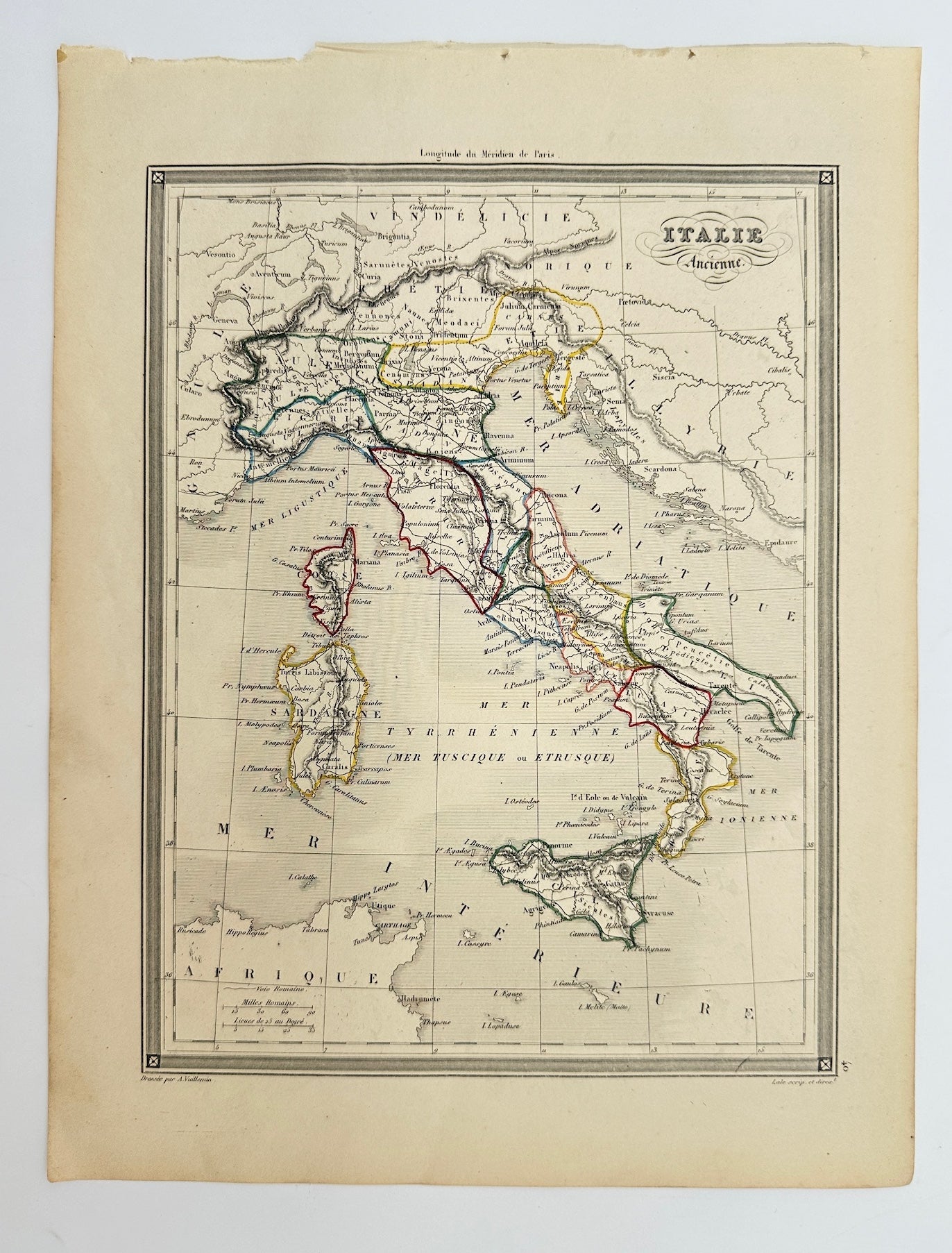 Original Antique Map - Felix Delamarche - Italy Ancient - Rome - Venice - G3