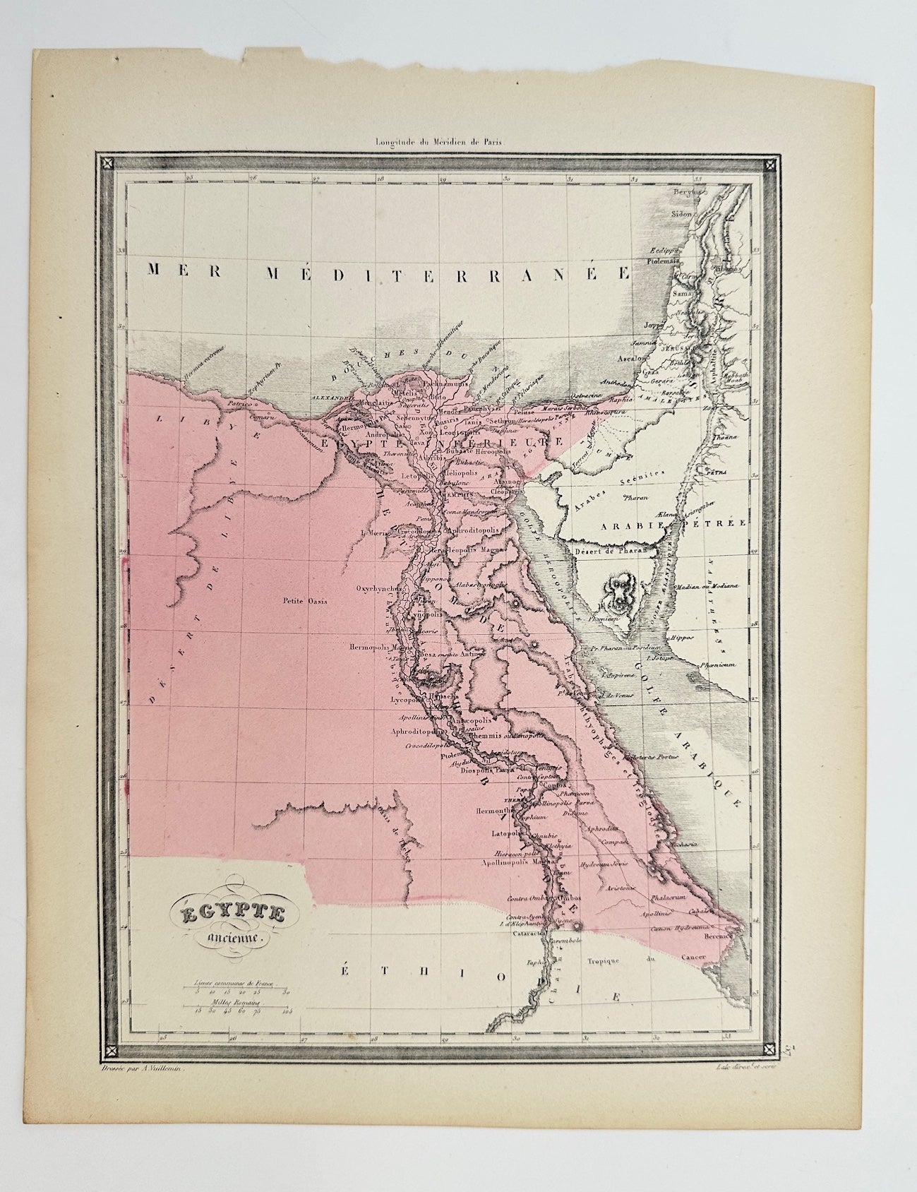 Original Antique Map - Felix Delamarche - Egypt Ancient - Mediterranean Sea - G3