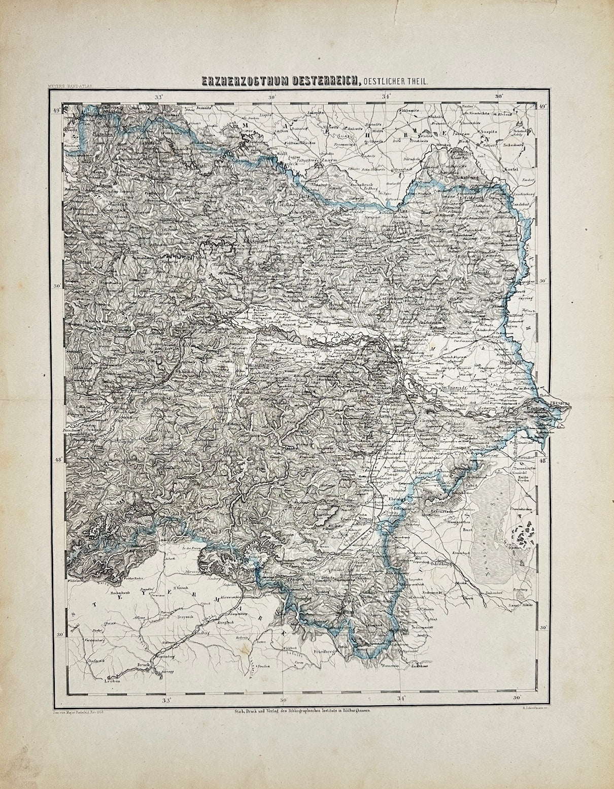 Antique Map - John Ravenstein - Archduchy of Austria, Eastern Part - G3