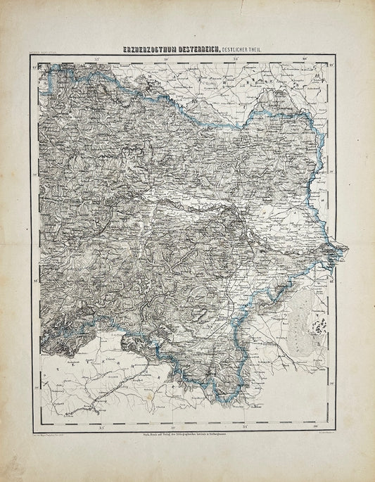 Antique Map - John Ravenstein - Archduchy of Austria, Eastern Part - G3