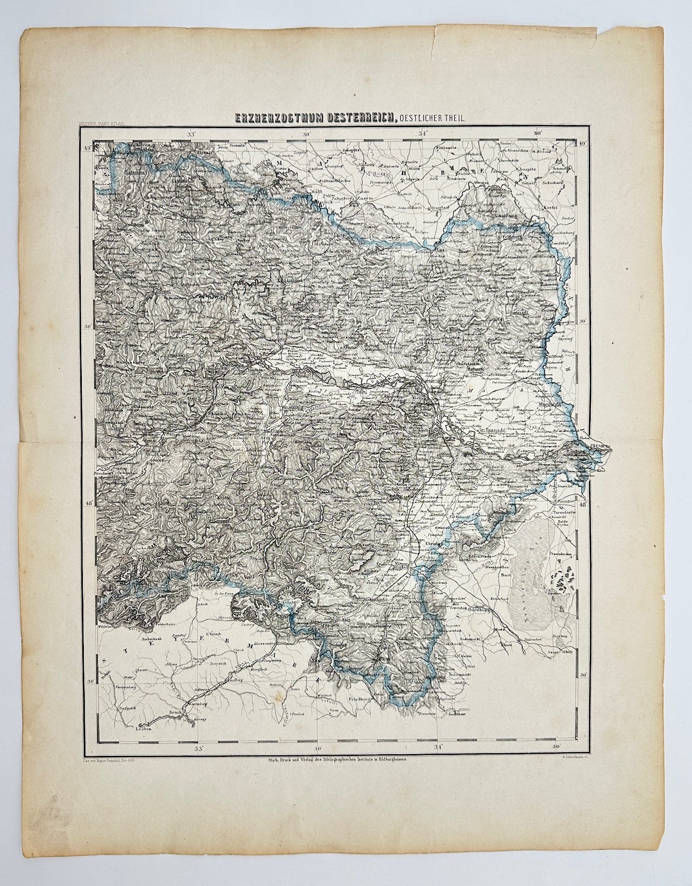 Antique Map - John Ravenstein - Archduchy of Austria, Eastern Part - G3