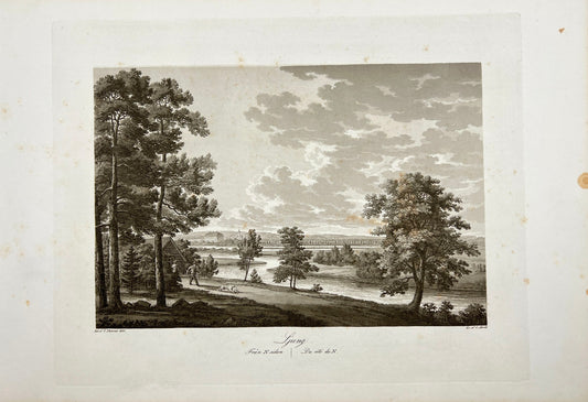 Original Antique Engraving - Ulrik Thersner - View of Ljung in Sweden - E3