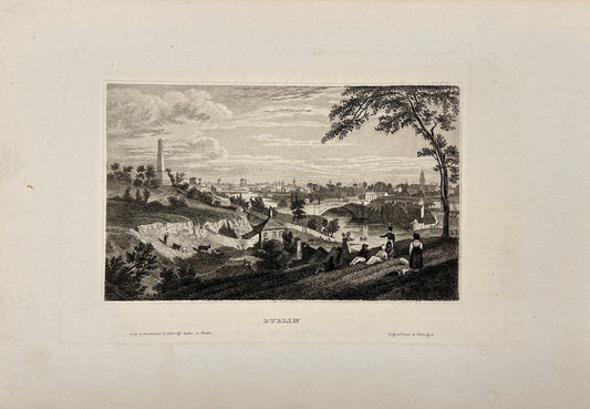 Antique Engraving - Karl Reiss - View of Dublin - Capital of Ireland - E5