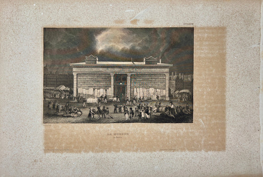 Original Antique Engraving - Carl Joseph Meyer - The Morgue in Paris - E5