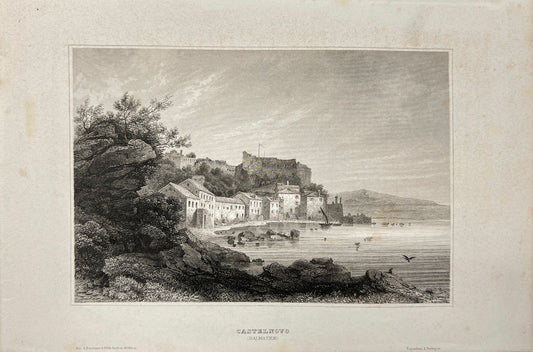 Original Antique Engraving - Carl Joseph Meyer - Castelnovo (Dalmatien) - E5