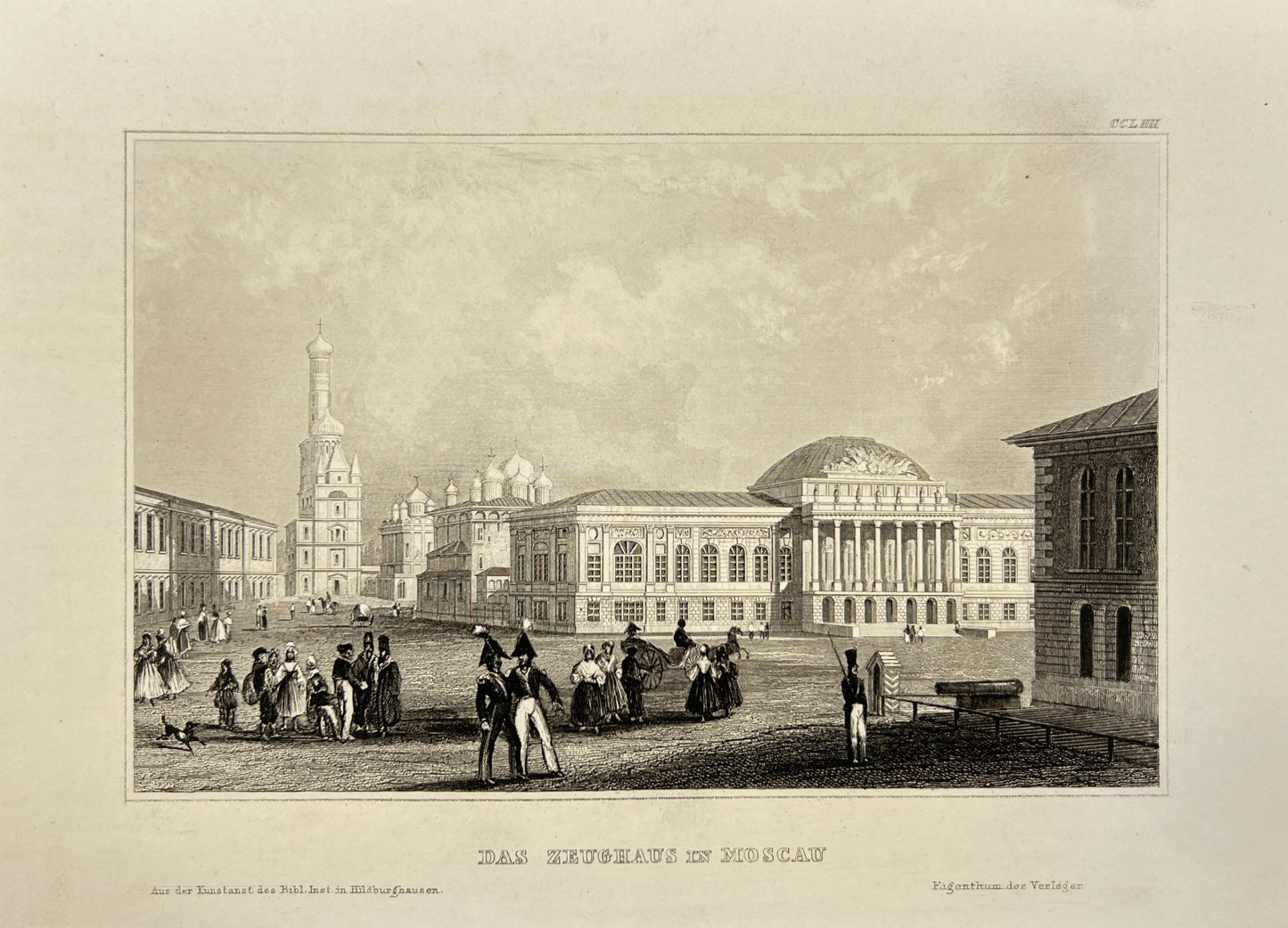 Original Antique Engraving - Carl Joseph Meyer - The Armory in Moscow - E5