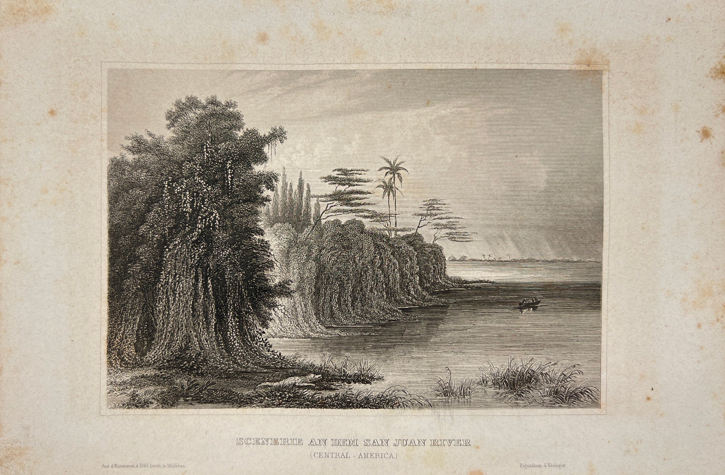 Antique Print - Meyer - Scenerie Ań Dem San Juan River - Central-America - E5