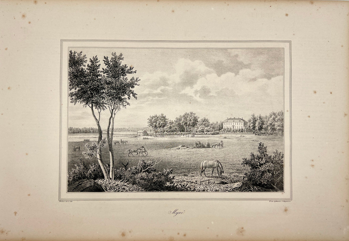 Antique Engraving - Ulrik Thersner - View of Hasselby Castle in Sweden - E3