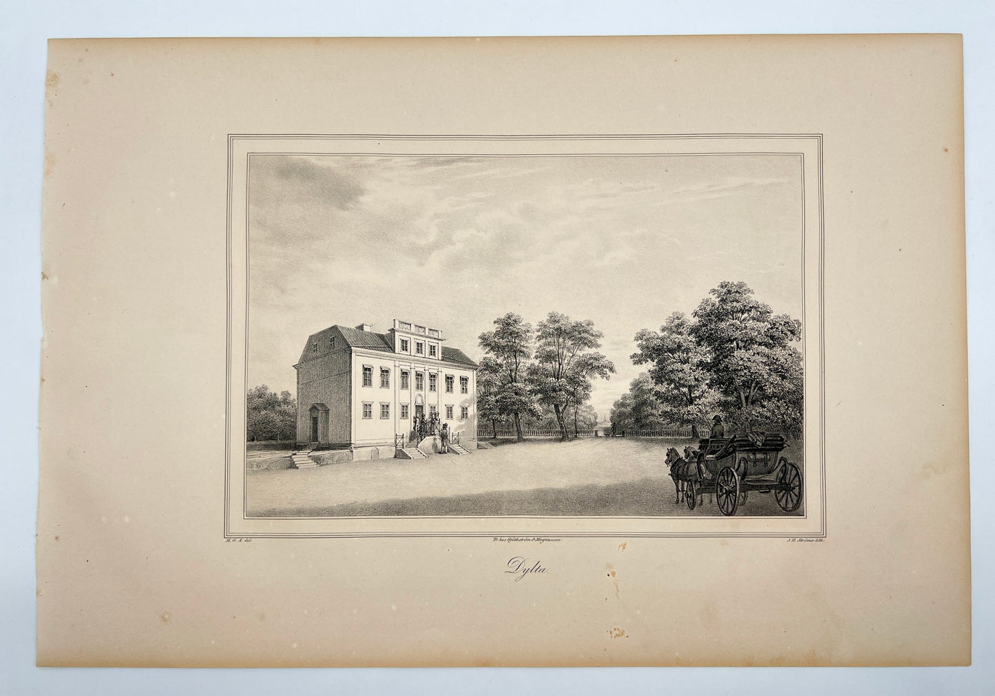 Antique Engraving - Ulrik Thersner - View of Jernkontoret in Sweden - E3