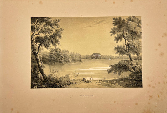 Antique Engraving - Ulrik Thersner - View of Goksholm Castle in Sweden - E3