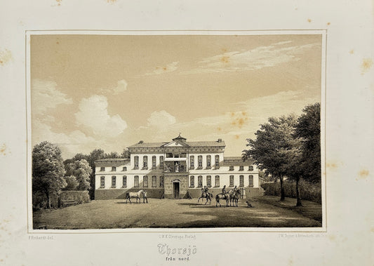 Original Antique Print - Ferdinand Richardt - Thorsjö från Nord - Sweden - F3