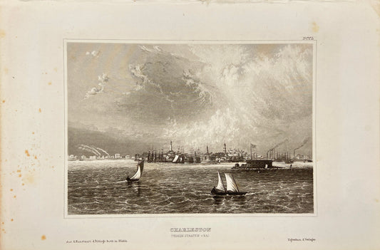 Antique Print - Carl Joseph Meyer - View of Charleston in South Carolina - E5