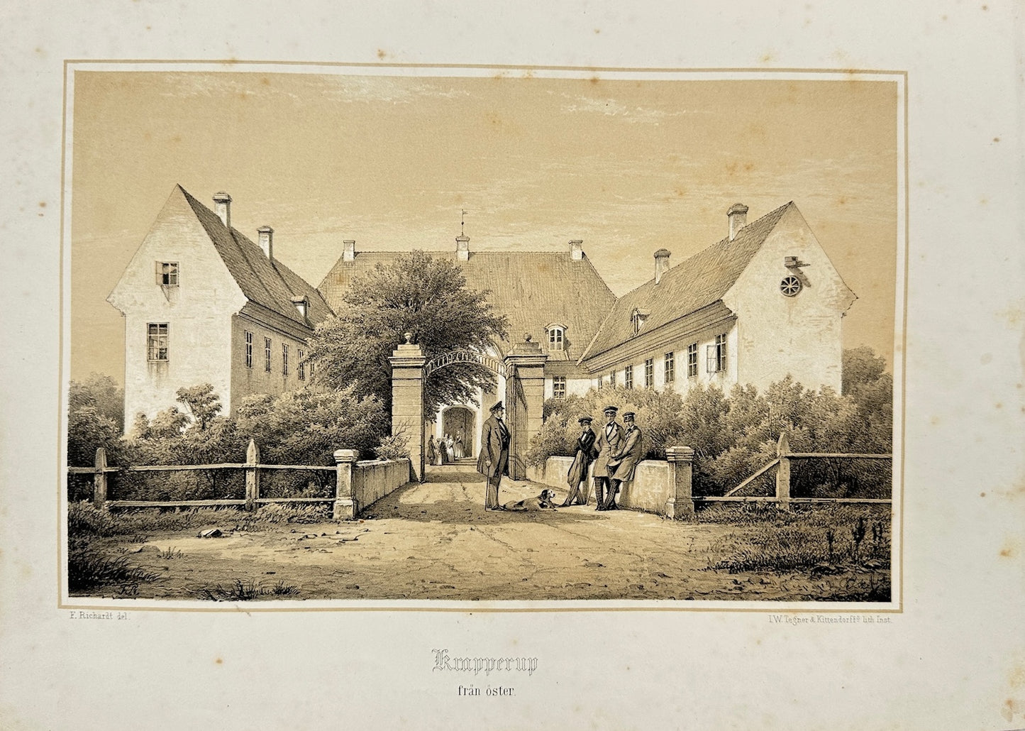 Original Antique Print - Ferdinand Richardt - Rrapperup From Cheese - F3