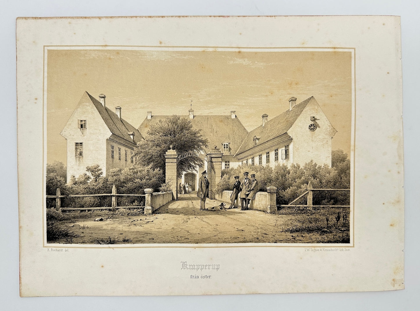 Original Antique Print - Ferdinand Richardt - Rrapperup From Cheese - F3