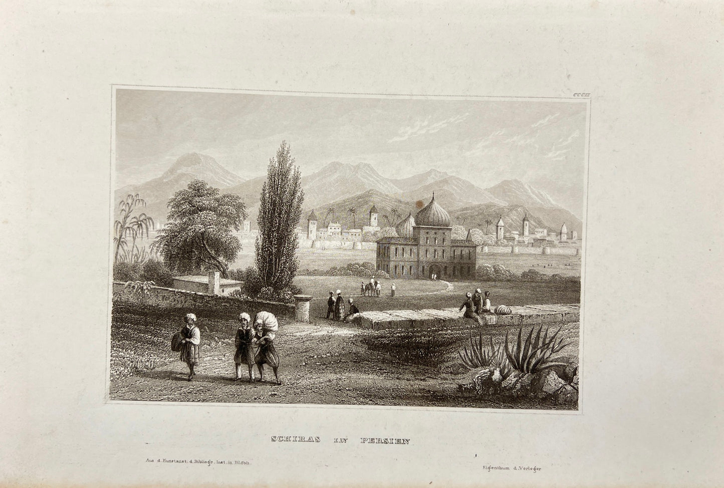 Original Antique Print - Carl Joseph Meyer - Shiraz in Peersia - Iran - E5