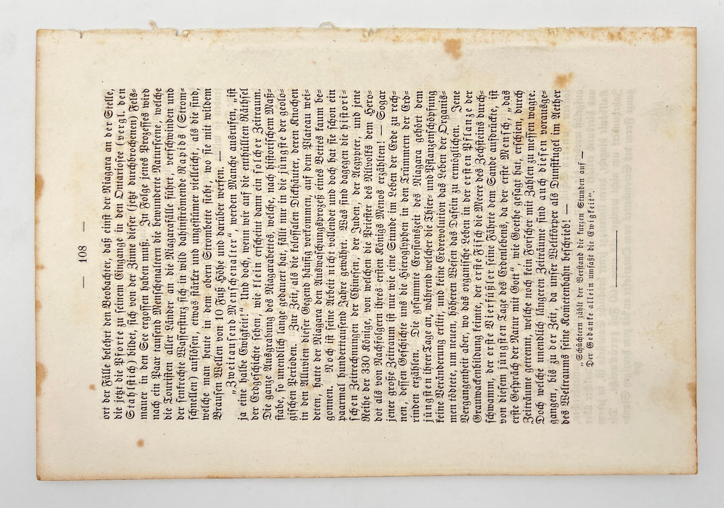 Original Antique Engraving - Carl Joseph Meyer - Outflow of the Niagara - E5