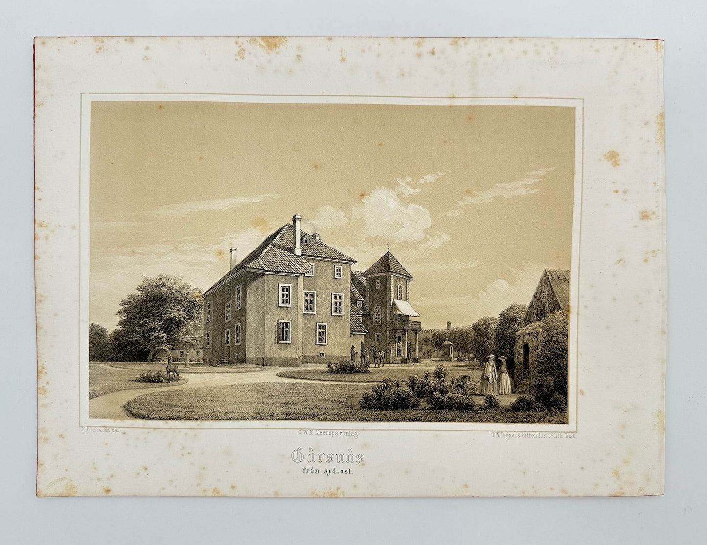 Antique Print - Richardt Ferdinand - Gärsnäs from syd.ost - Sweden - F3