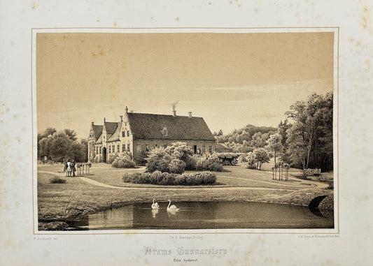 Original Antique Print - Richardt Ferdinand - Wrams-Gunnarstorp - Sweden - F3