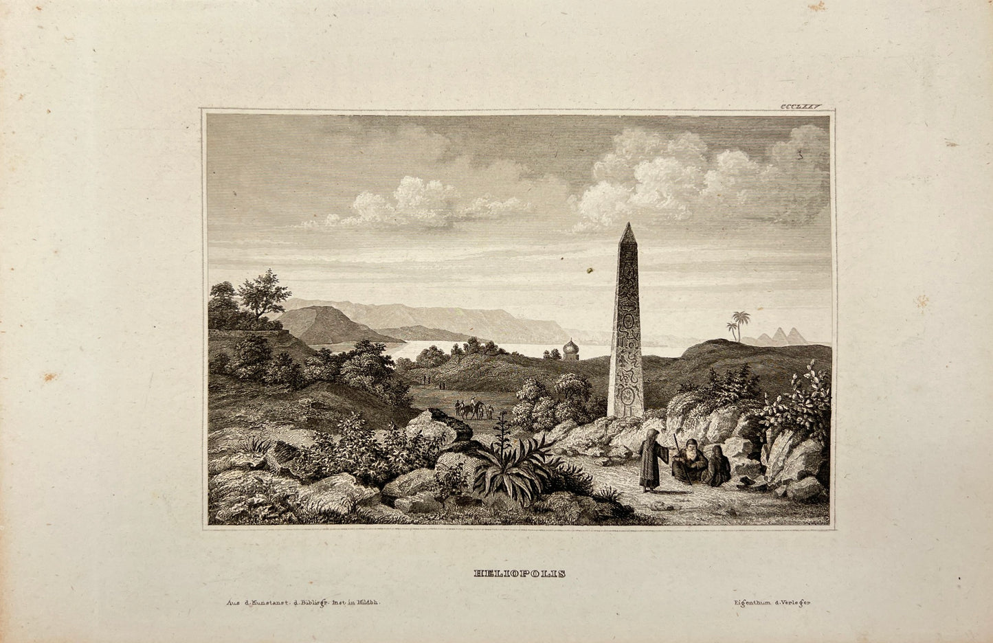 Original Antique Engraving - Karl Reiss - View of Heliopolis in Cairo - E5