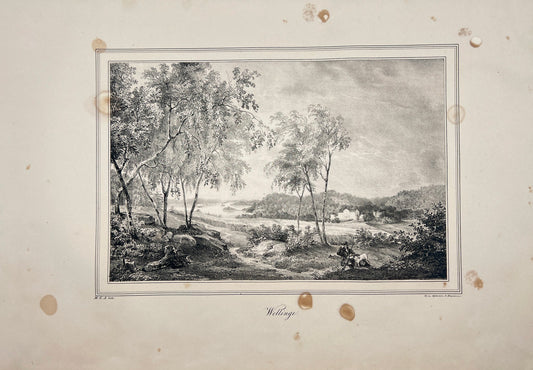 Original Antique Engraving - Ulrik Thersner - View of Vellinge in Sweden - E3