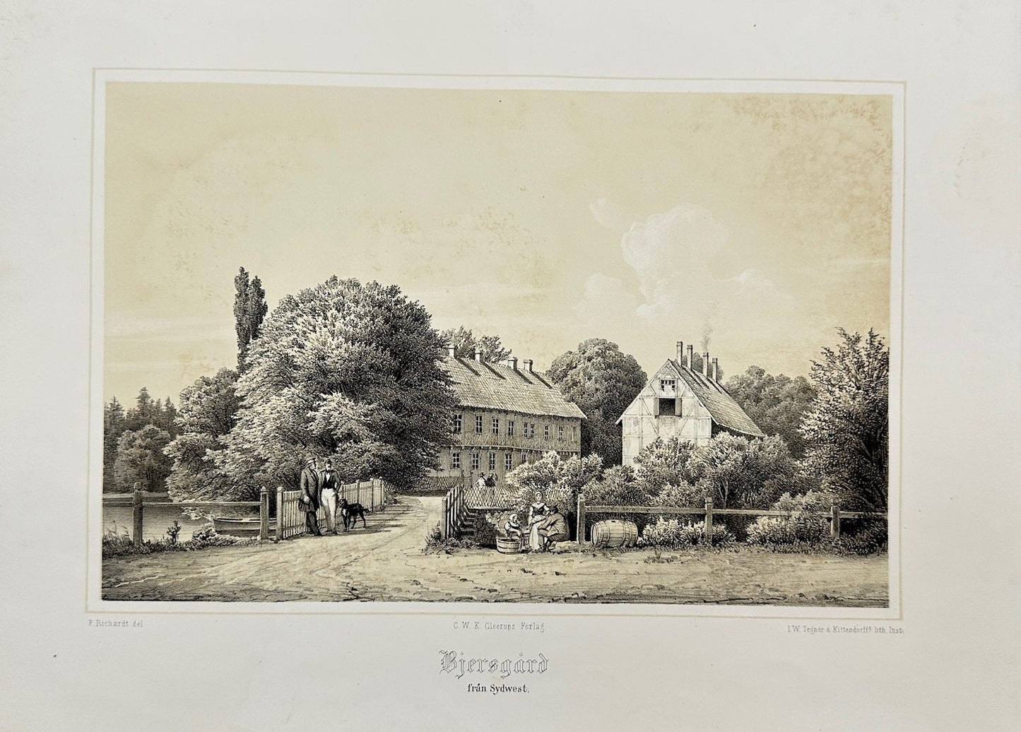 Original Antique Print - Richardt Ferdinand - The Hill House Museum - F3