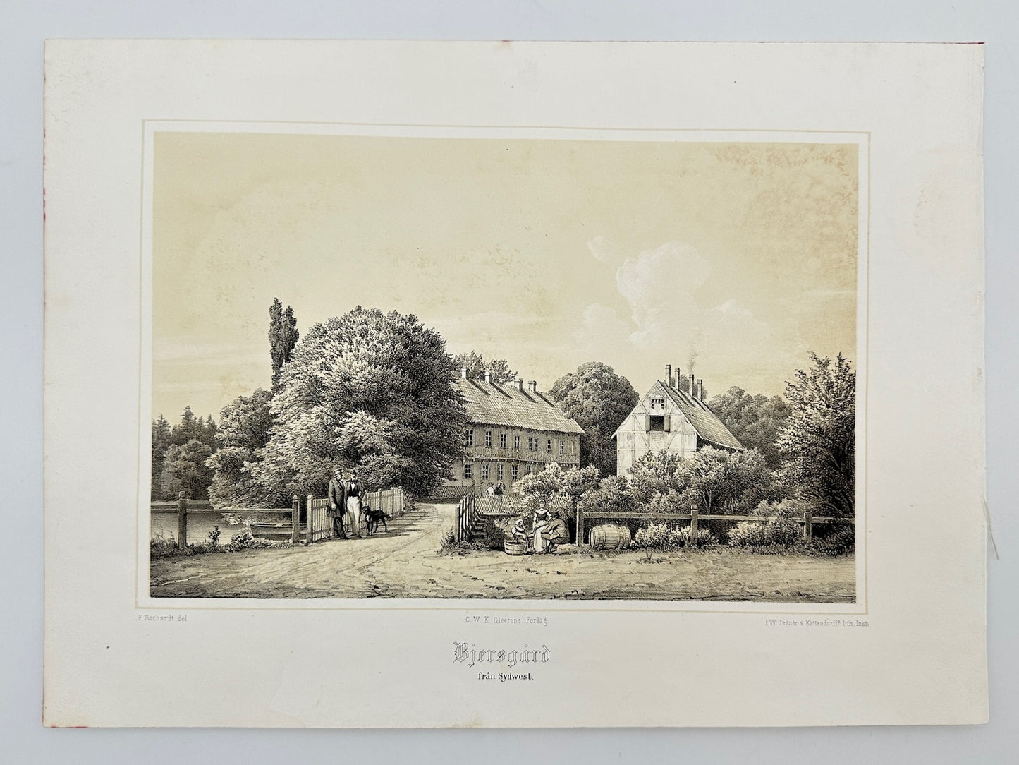 Original Antique Print - Richardt Ferdinand - The Hill House Museum - F3