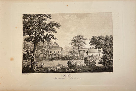Original Antique Engraving - Ulrik Thersner - View of Skillinge in Sweden - E3