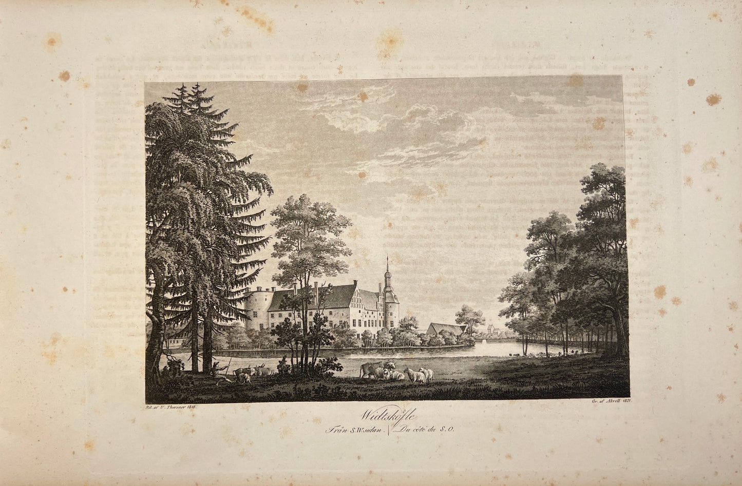 Original Antique Engraving - Ulrik Thersner - View of Hammer in Sweden - E3