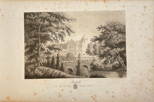 Original Antique Engraving - Ulrik Thersner - View of Skarhult in Sweden - E3