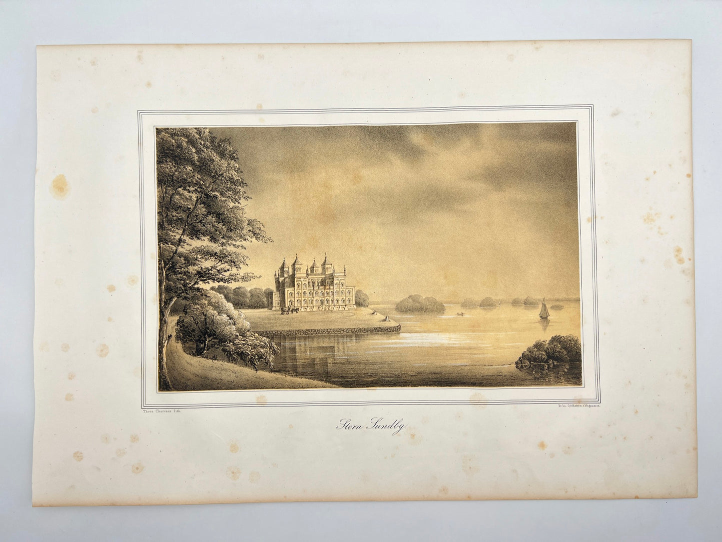 Antique Engraving - Ulrik Thersner - View of Schwerin Castle in Sweden - E3