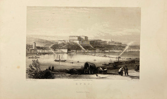 Original Antique Engraving -  J.J. Hinchliff - Ofen - Germany - E5