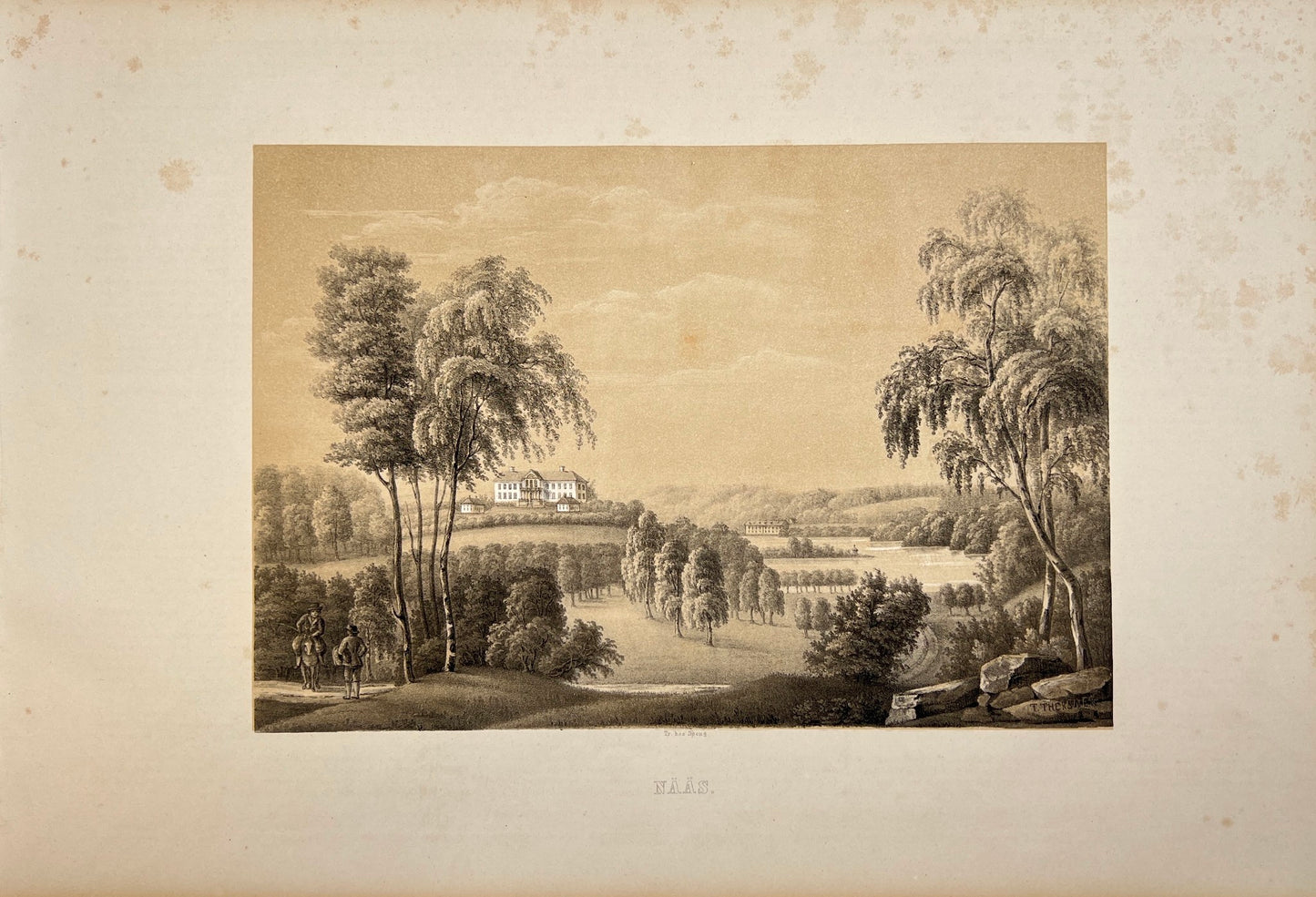 Original Antique Engraving - Ulrik Thersner - View of Naas Сastle in Sweden - E3