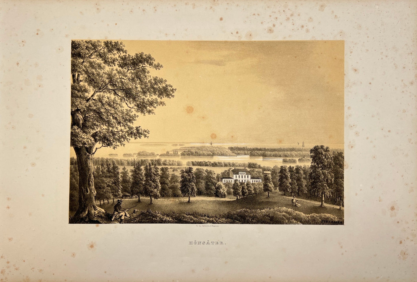 Antique Engraving - Ulrik Thersner - View of Honsaters Castle in Sweden - E3