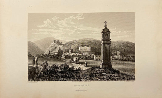 Original Antique Engraving - Black & Armstrong - Boskovice - Czech Republic - E5