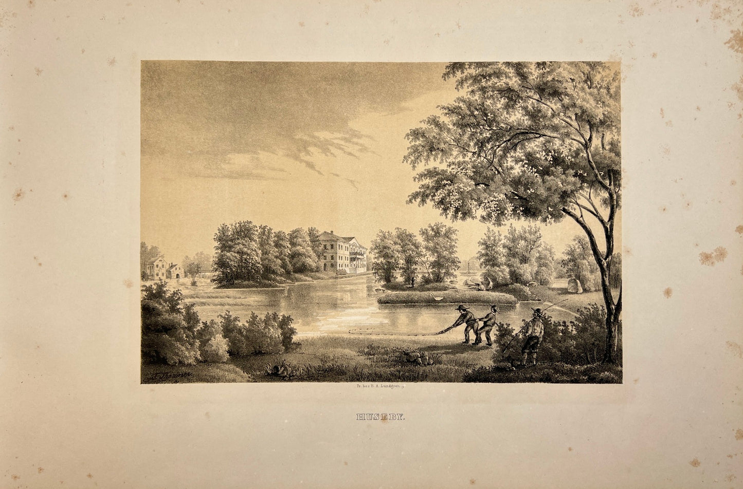 Original Antique Engraving - Ulrik Thersner - View of Huseby Bruk in Sweden - E3