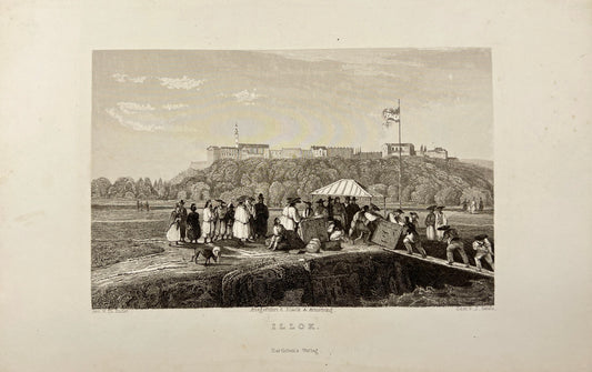 Original Antique Engraving - Black & Armstrong - Illok - Croatia - E5