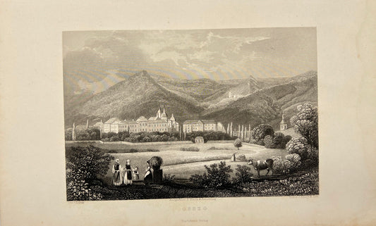 Original Antique Engraving - Shury & Son - Osseg - Czech - E5