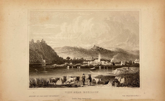 Original Antique Print - N. Russel and V. Warwick - View of Near Rollon - E5