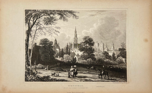 Antique Engraving - Shury & Son - Brussels, Near the Porte Danderlecht - E5