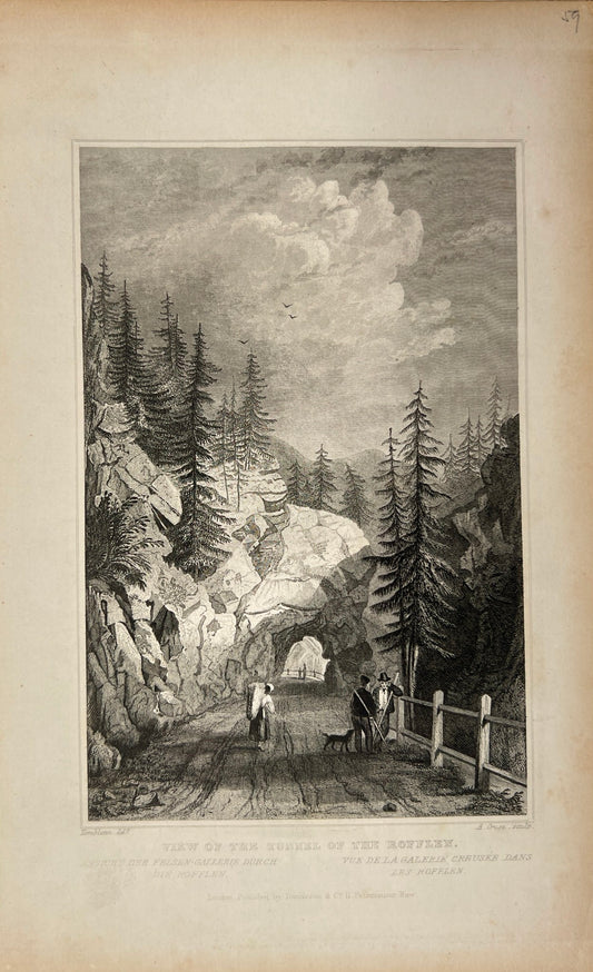 Antique Engraving - Tombleson & Co - View of the Rofflen - Germany - E5