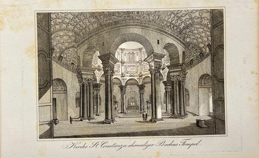 Antique Engraving - Meyer - View inside the tomb of St. Constance - Italy - E5