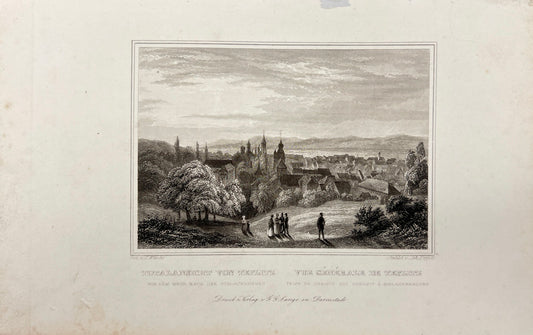 Antique Print - Carl Joseph Meyer - Total View of Teplice - Czech Republic - E5