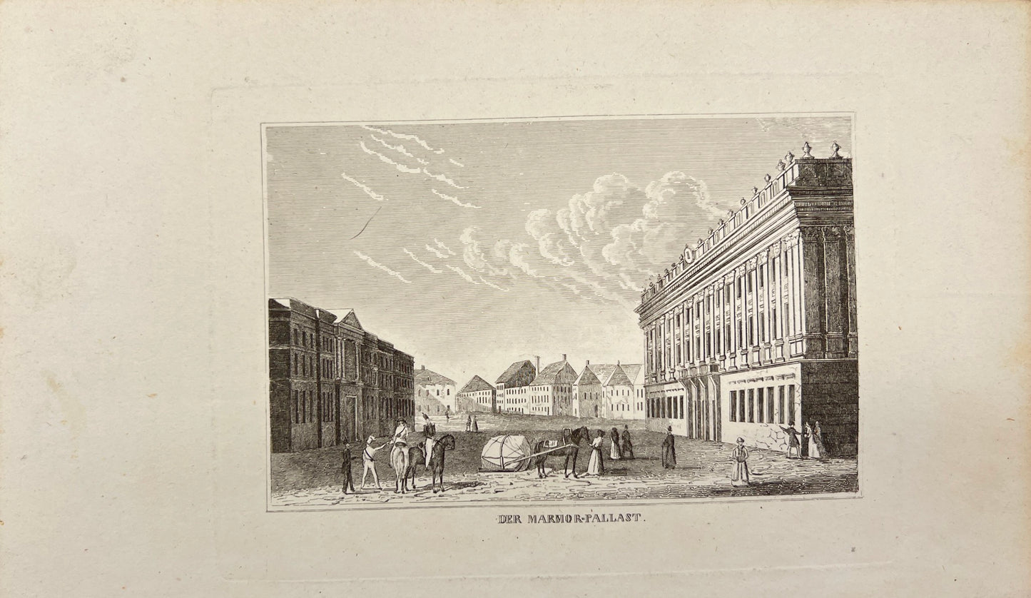 Antique Print - Carl Joseph Meyer - St. Petersburg Marble Palace in Russia - E5
